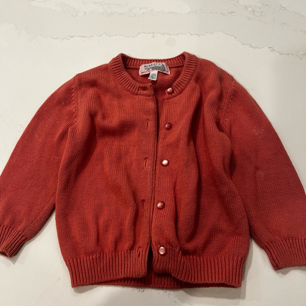 Murray’s Toggery Shop Nantucket girls mauve cardigan sweater size XS LIKE NEW
